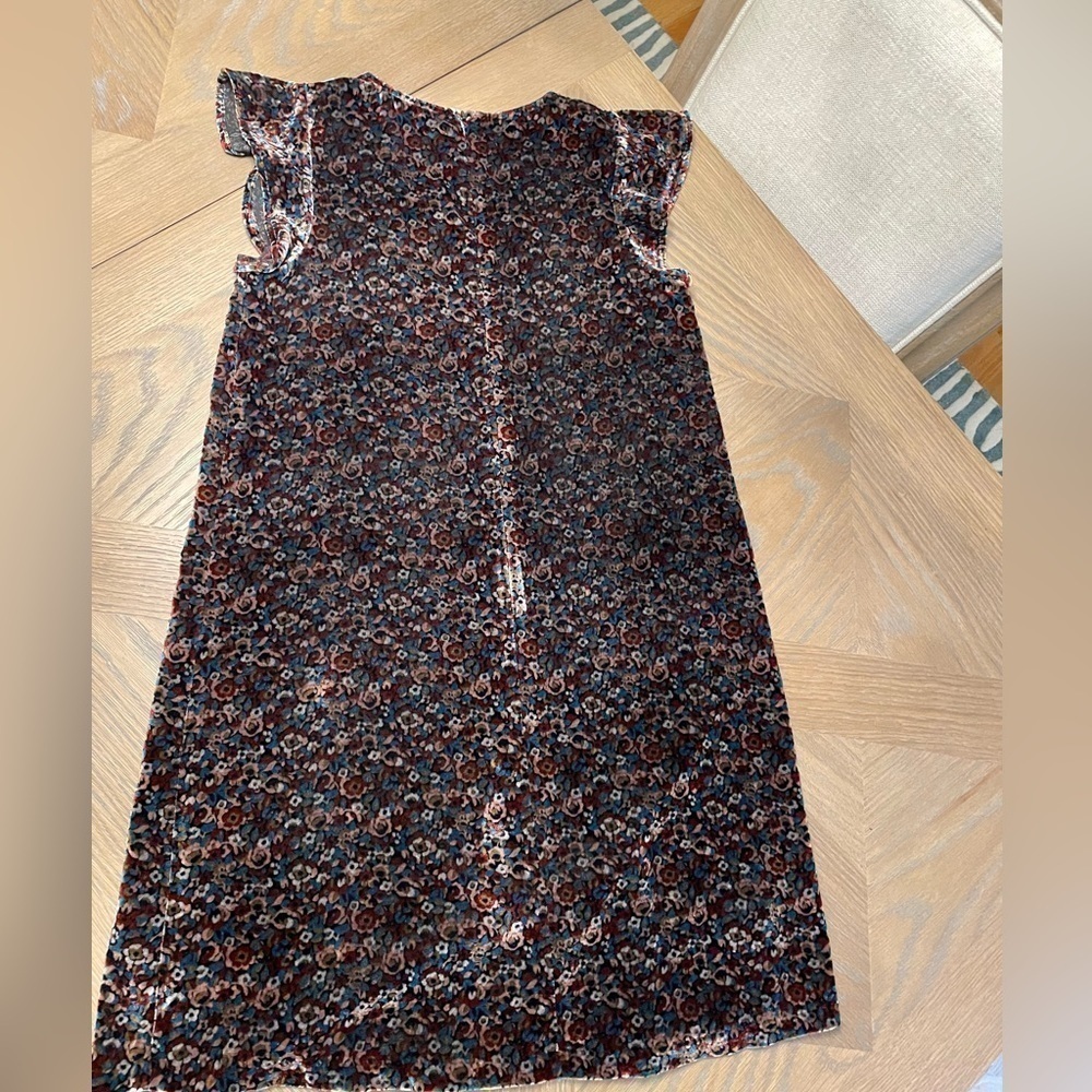 Nwt LOFT floral velvet sleeveless flutter sleeve mini dress - Picture 8 of 9